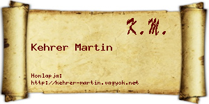 Kehrer Martin névjegykártya