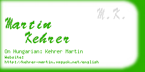 martin kehrer business card